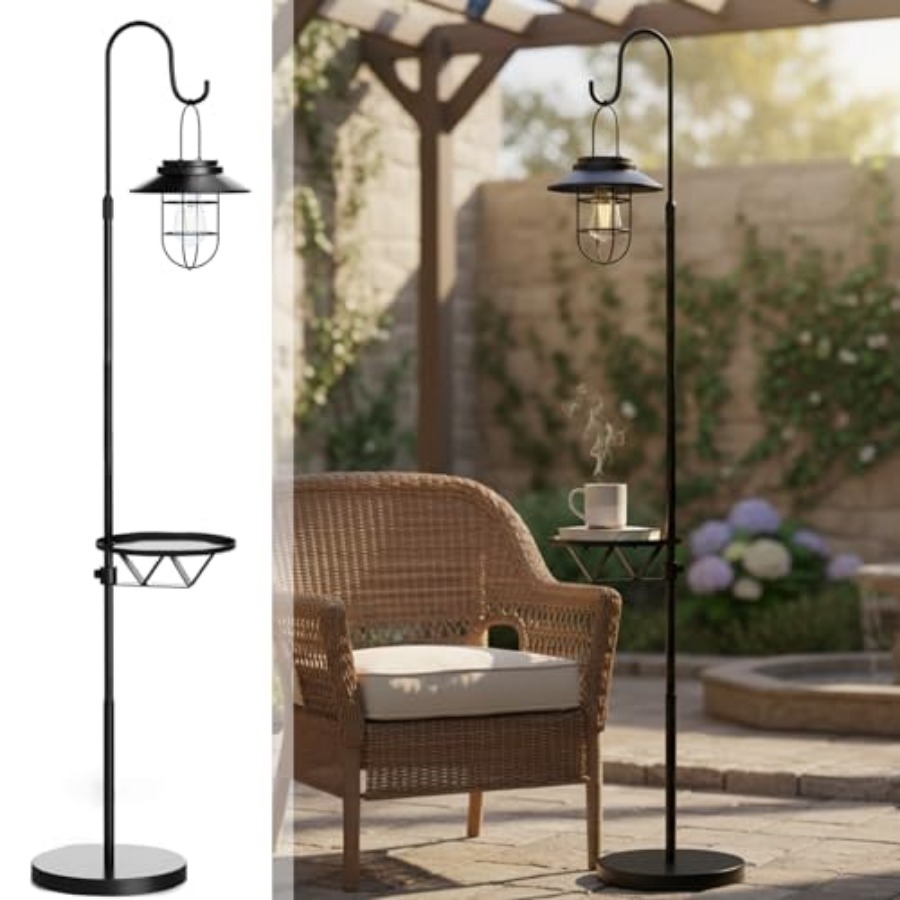 Outdoor Lighting For Patio - Solar Floor Lamp with Table, 60