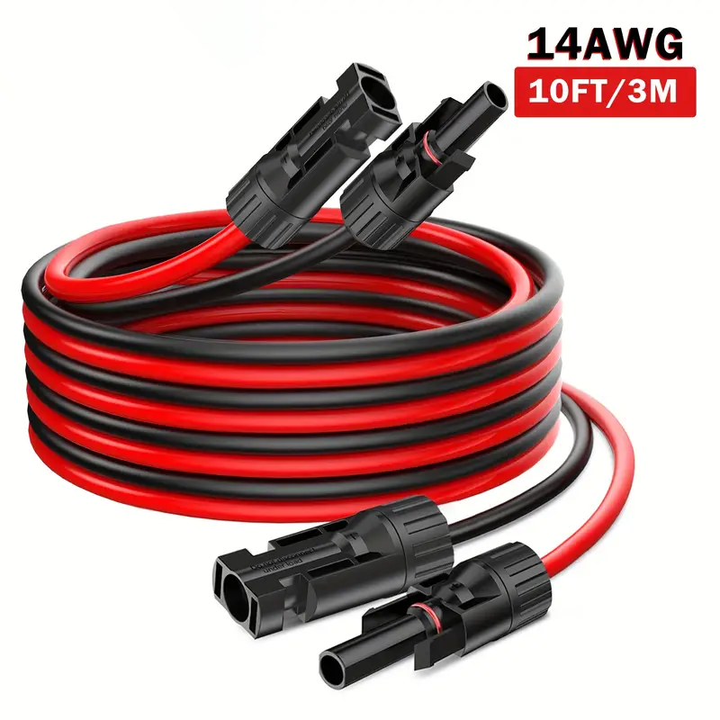 Outdoor Lighting Extension Cable - 118inch/3M Solar Panel Extension Cable 14AWG