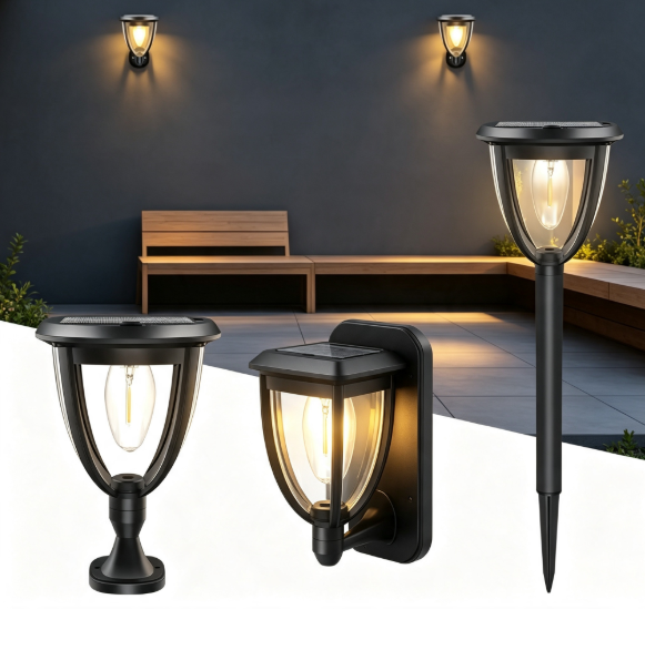 Outdoor Lighting Sensor - 2PCS Outdoor Solar Light, Solar Powered
