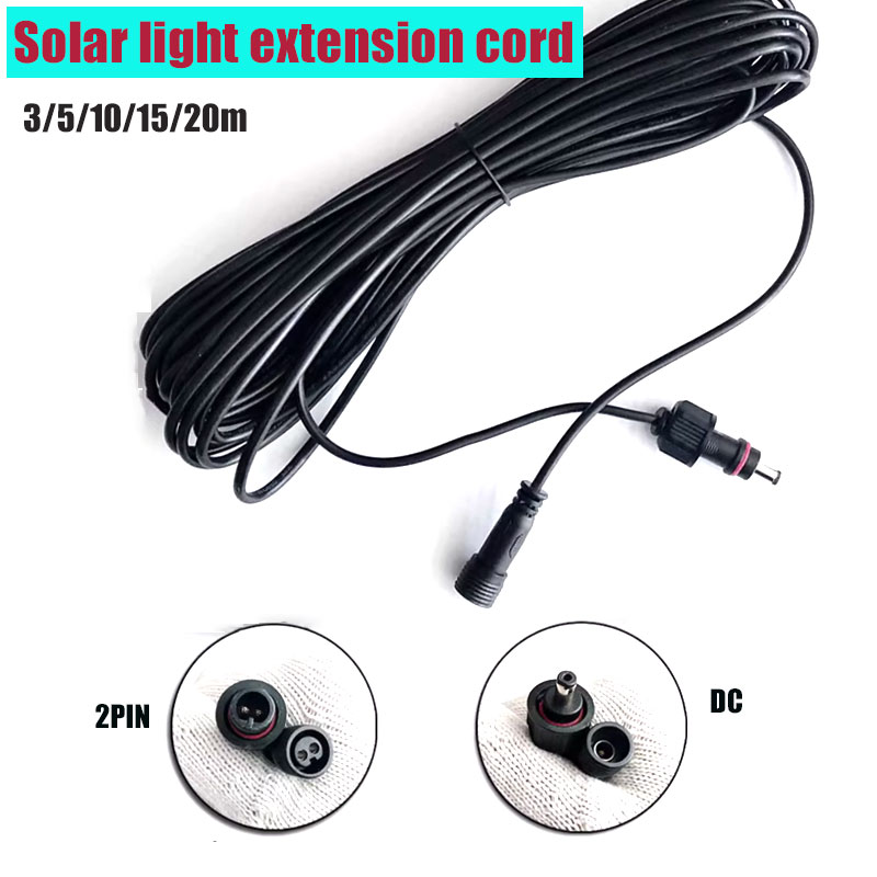 Outdoor Lighting Extension Cable - Waterproof Outdoor DC Solar Light Extension