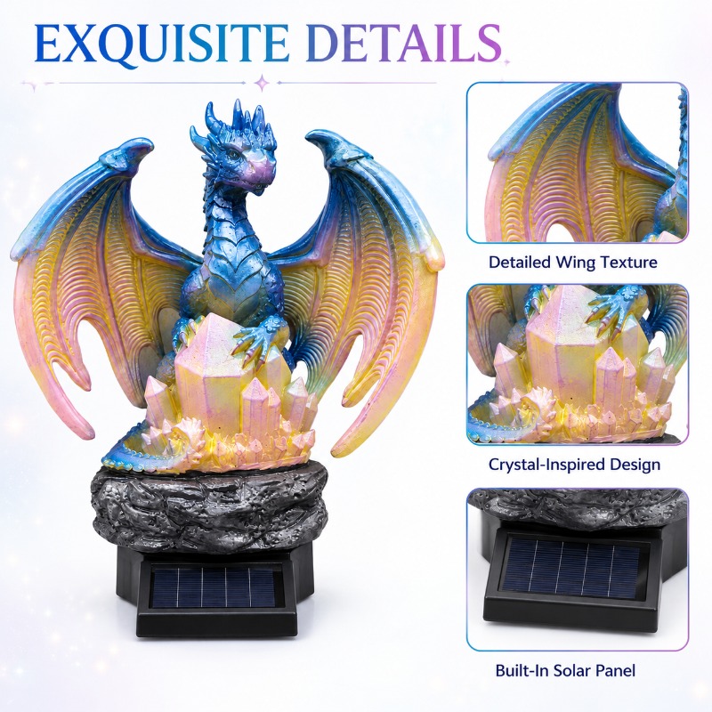 Solar Path Light - Magical Gradient Dragon Crystal Solar Garden