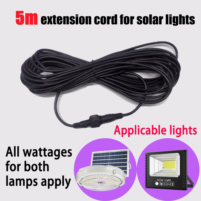 Outdoor Lighting Extension Cable - 5m Double hole Plug Led Solar