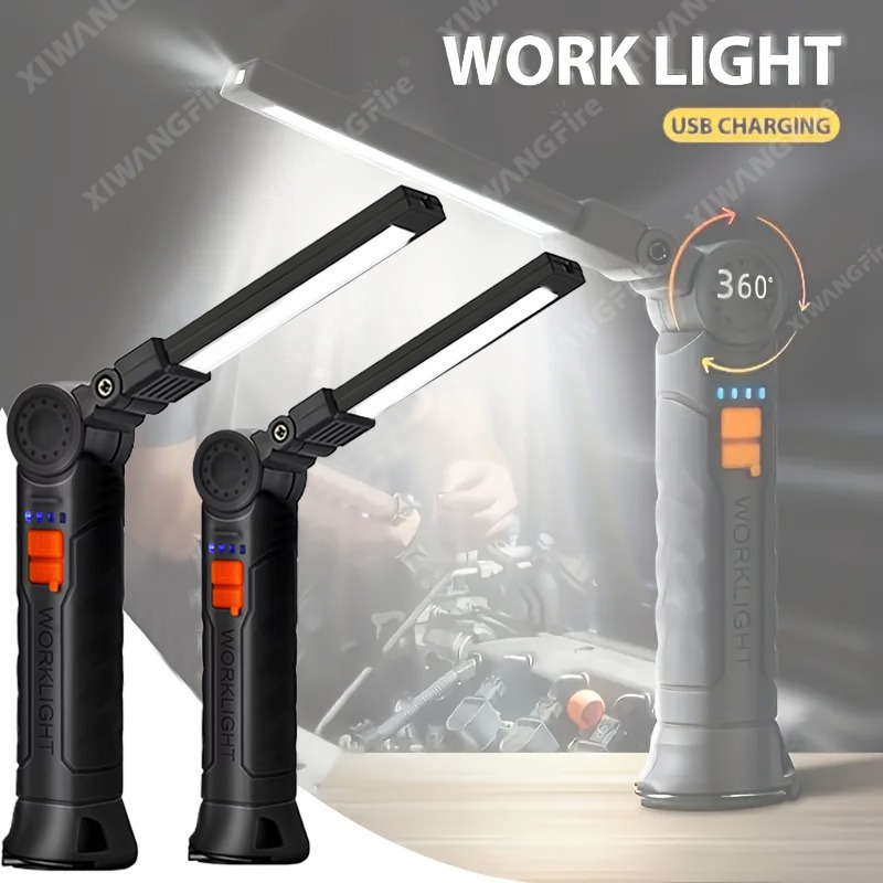 Outdoor Lighting Setup - Rechargeable LED Flashlight Work Light with