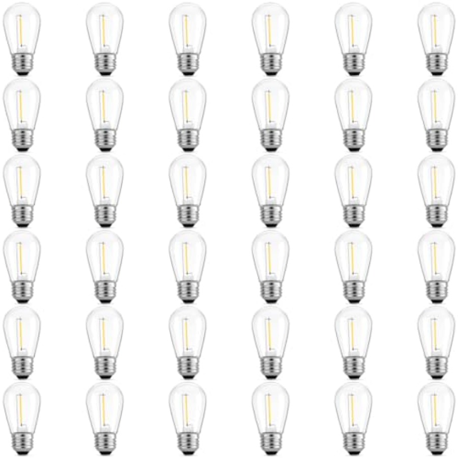 Outdoor Lighting For Patio - 36 Pack S14 LED Bulbs for