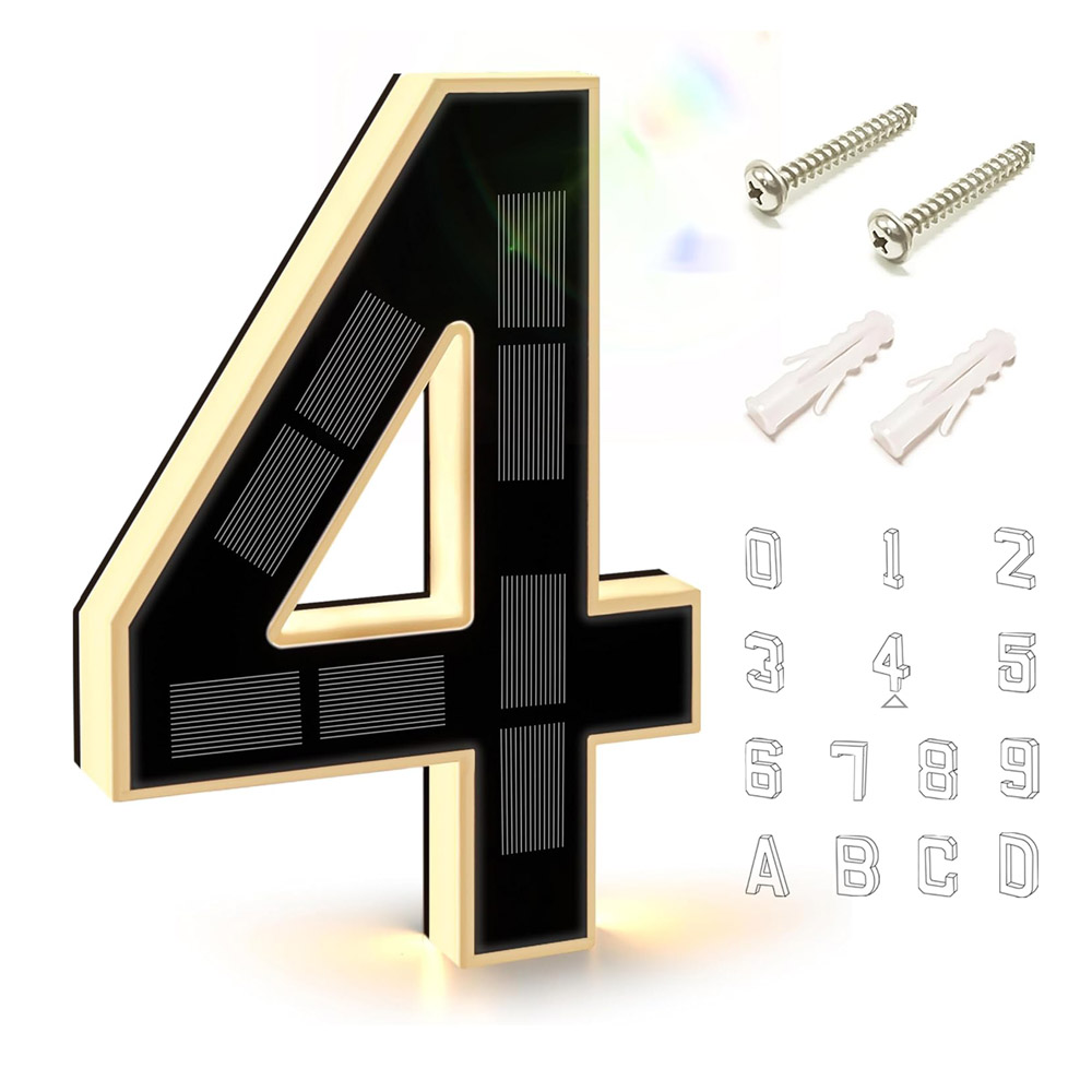 Outdoor Lighting Solar Panel - 12cm Solar Outdoor House Number Light