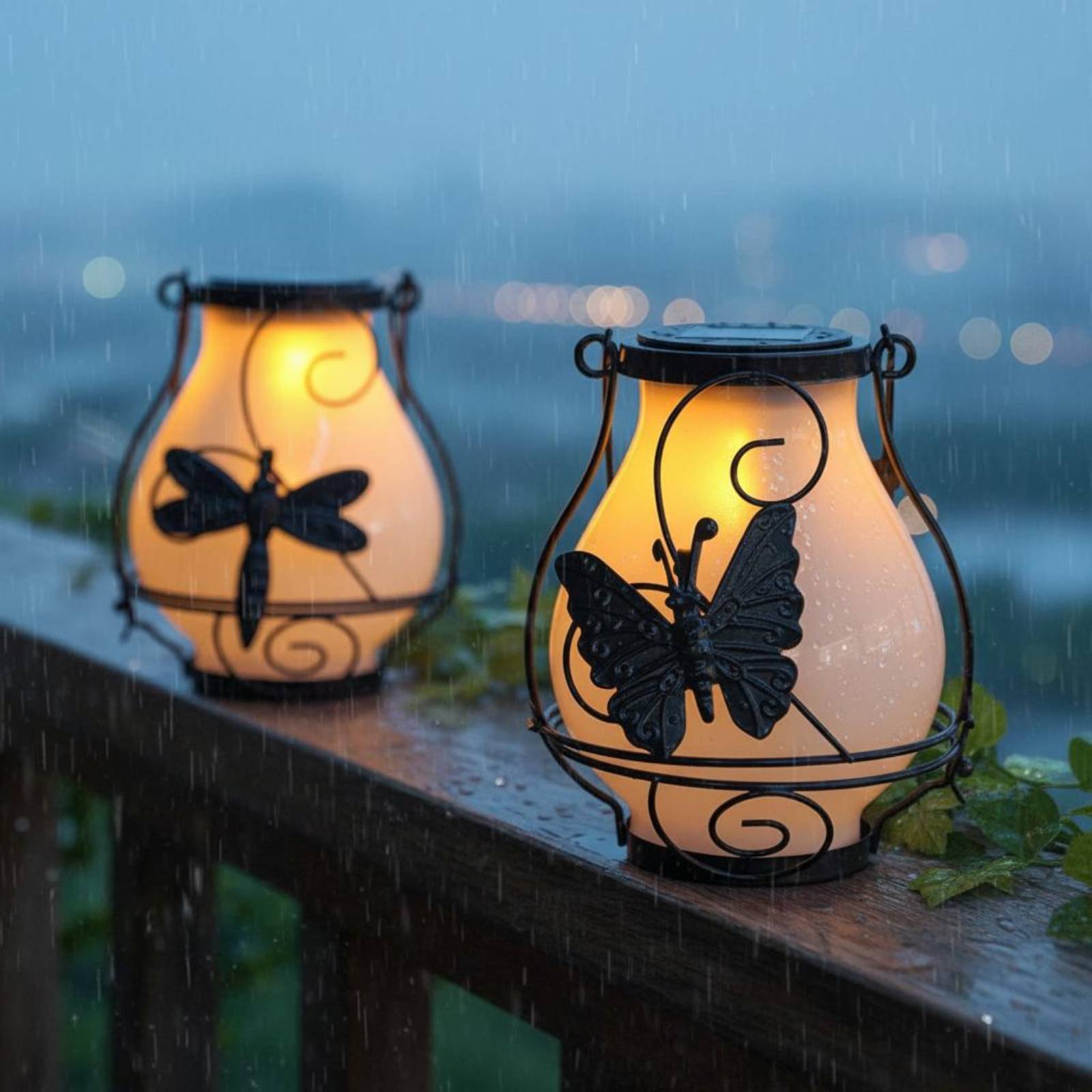 Outdoor Lighting For Patio - Solar Butterfly Lantern Waterproof Butterfly Solar