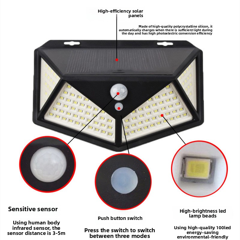 114LED Solar Panel Wall Light, - Outdoor Lighting On Amazon review and price
