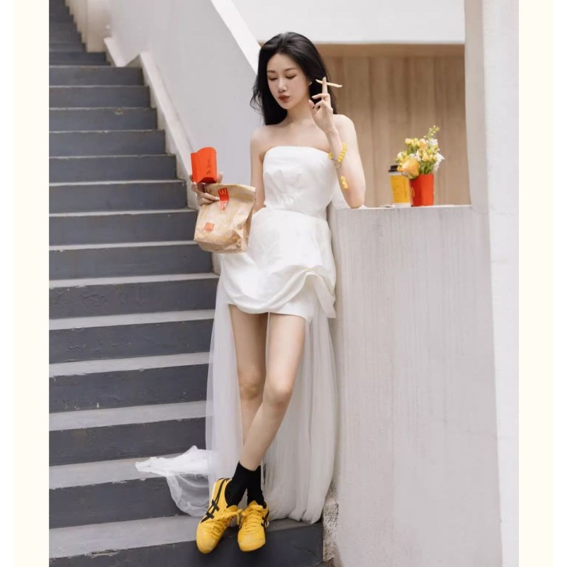 French White Strapless Morning - Outdoor Lighting In Photography review and price