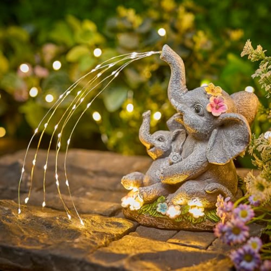 Solar-Elephant-Garden-Decor-St - Outdoor Lighting For Patio review and price