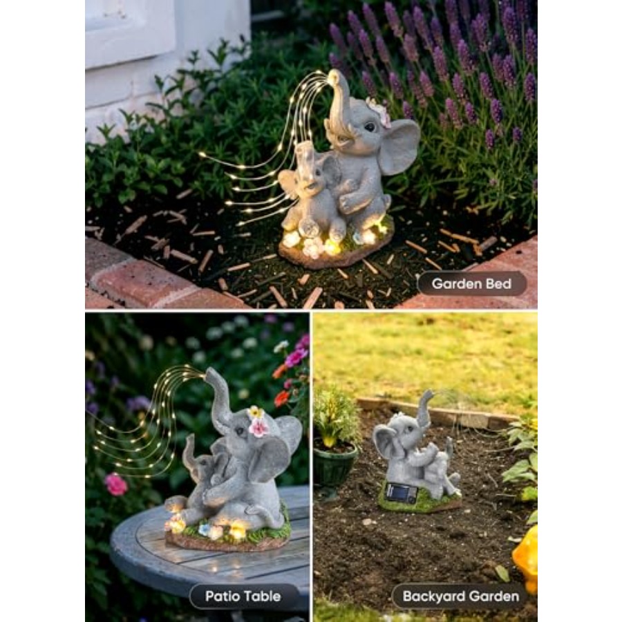 Solar-Elephant-Garden-Decor-St - Outdoor Lighting For Patio review and price