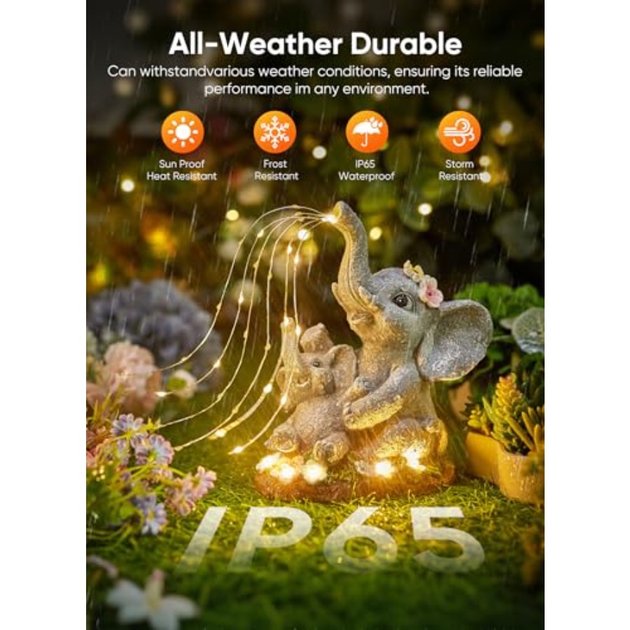 Solar-Elephant-Garden-Decor-St - Outdoor Lighting For Patio review and price