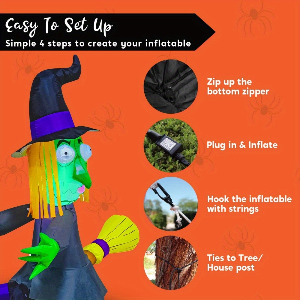 4FT Halloween Inflatable Witch - Outdoor Lighting Effects review and price