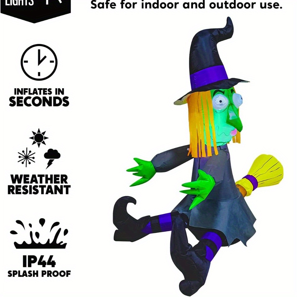 4FT Halloween Inflatable Witch - Outdoor Lighting Effects review and price