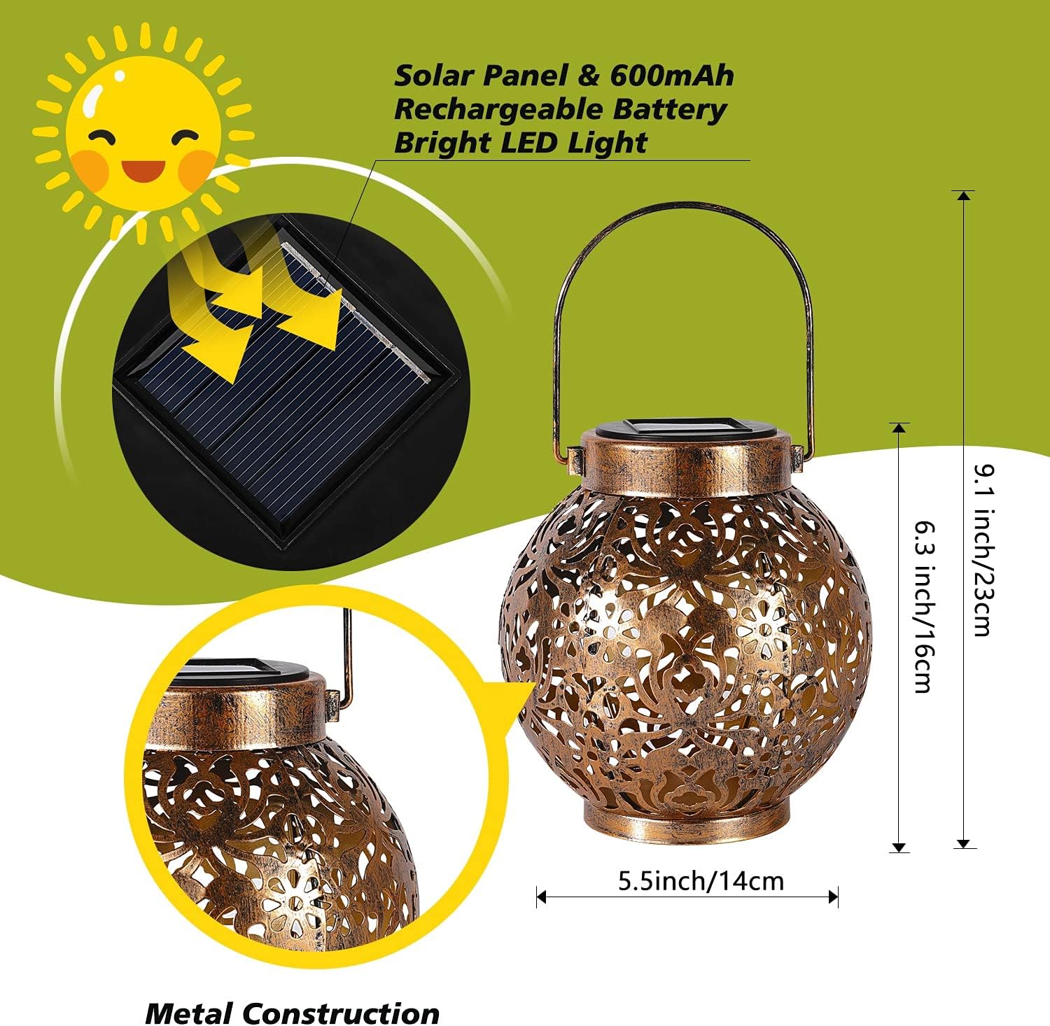 1-6PCS Moroccan Solar Lanterns - Outdoor Lighting Solar Panel review and price