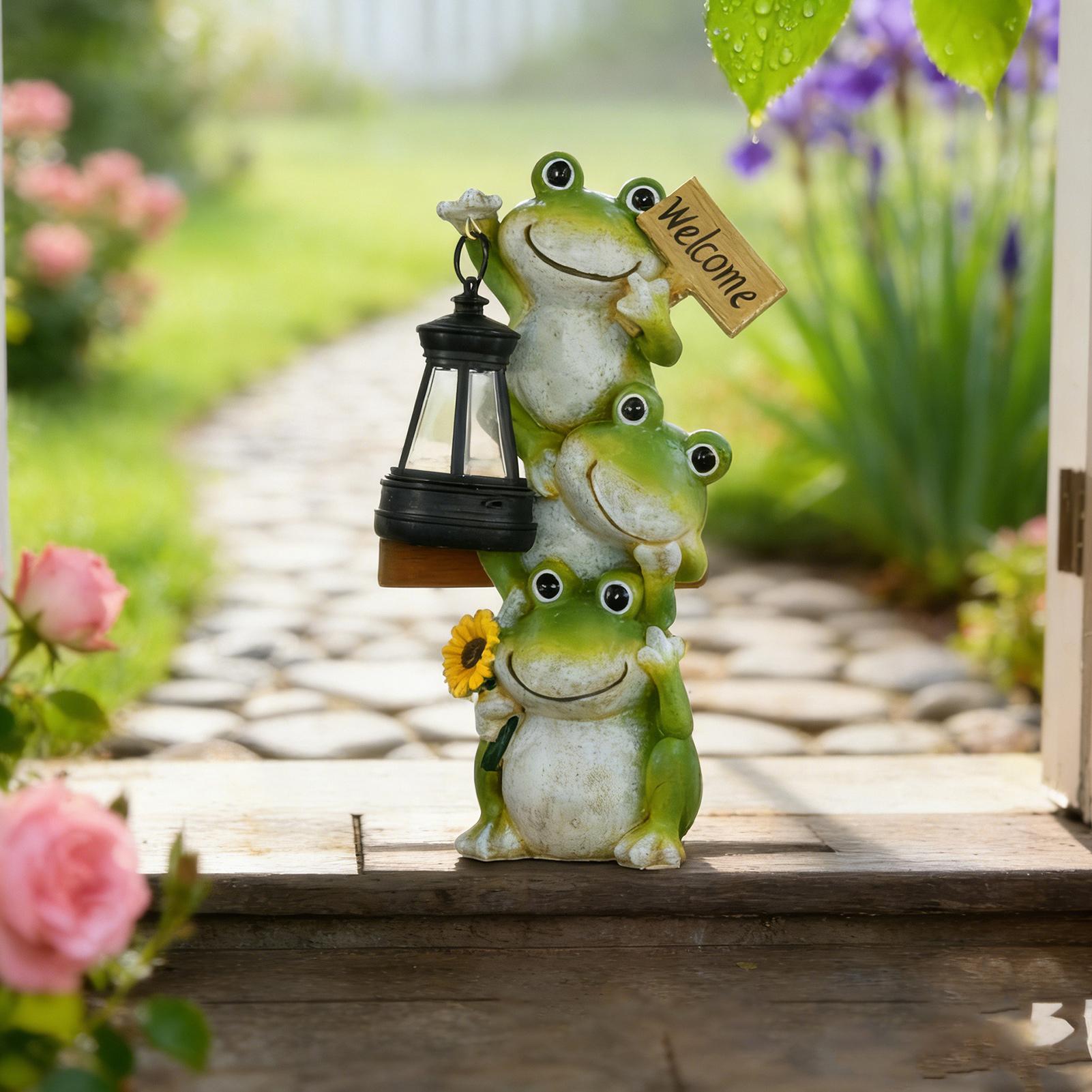 Solar Garden Light Frog Statue - Solar Path Light review and price