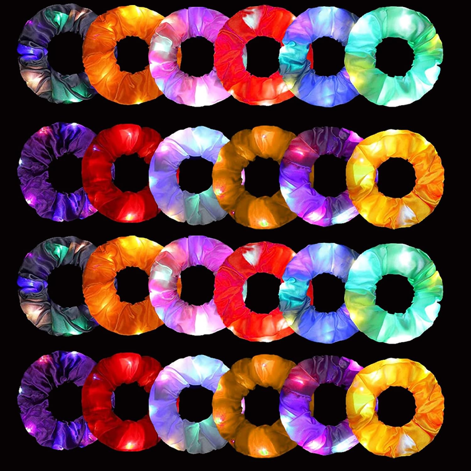 6pcs LED Scrunchies Hair Bands - Outdoor Lighting Effects review and price