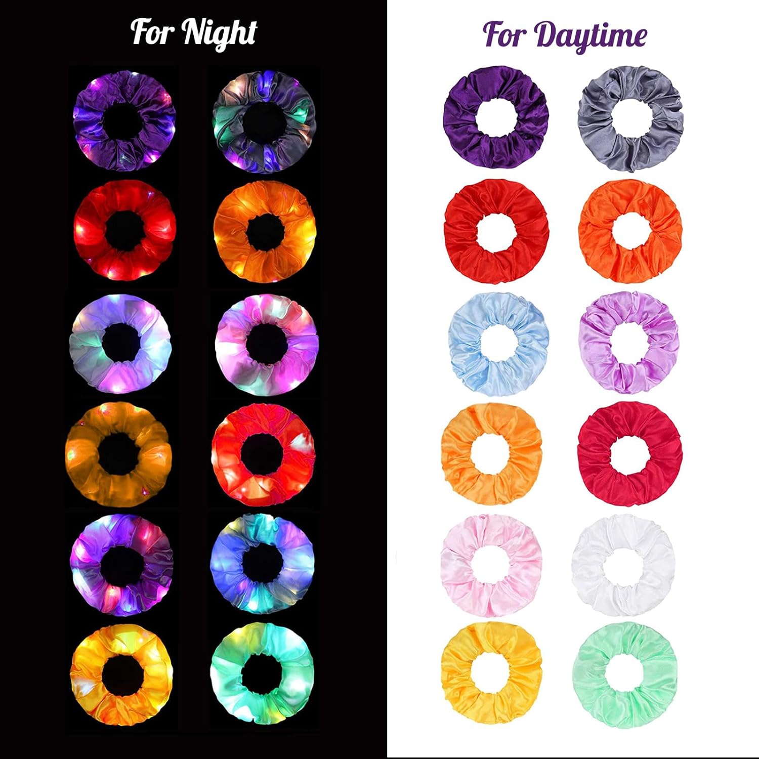 6pcs LED Scrunchies Hair Bands - Outdoor Lighting Effects review and price