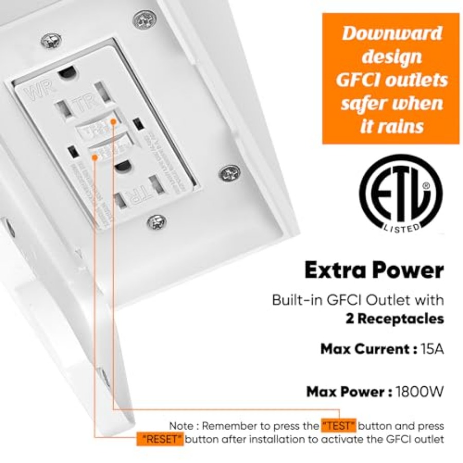 Porch Light with GFCI Outlets  - Outdoor Lighting No Outlet review and price