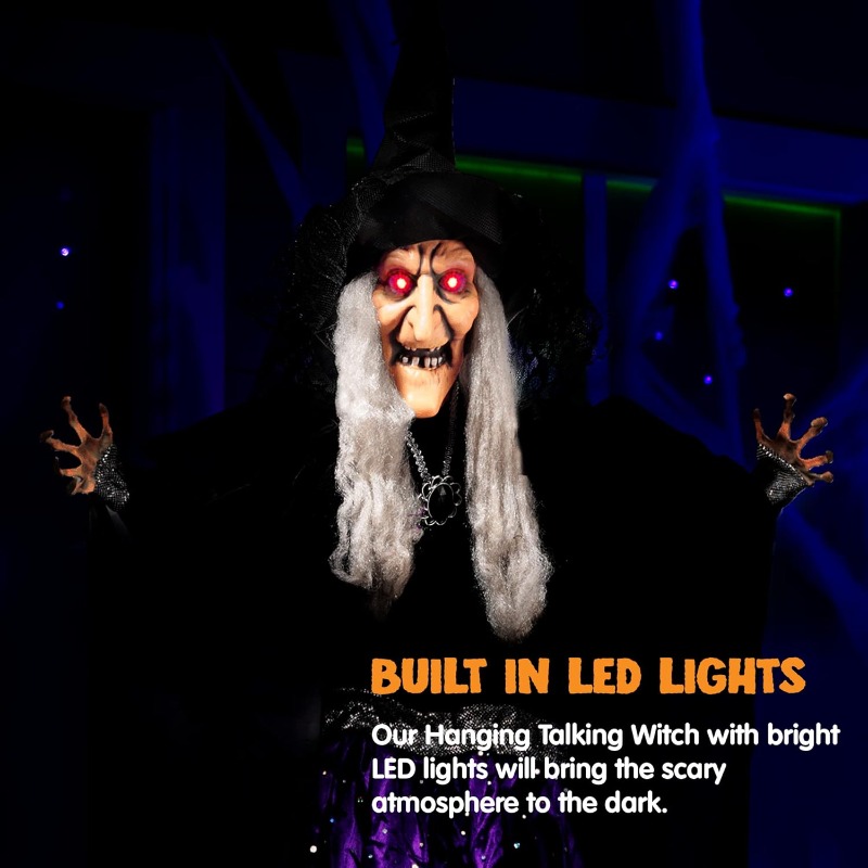 47'' Animated Witch Halloween  - Outdoor Lighting Effects review and price