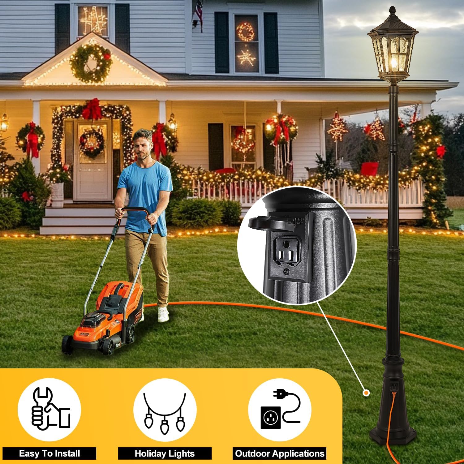 Waterproof outdoor pole light  - Outdoor Lighting No Outlet review and price
