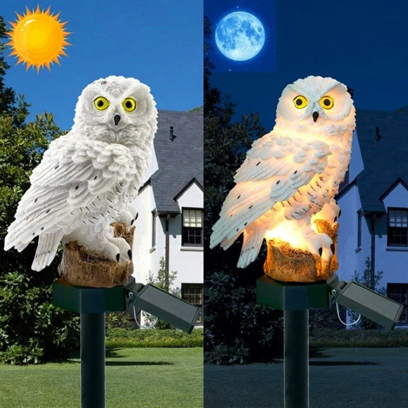 Solar Owl Statue Garden Light  - Outdoor Lighting Effects review and price