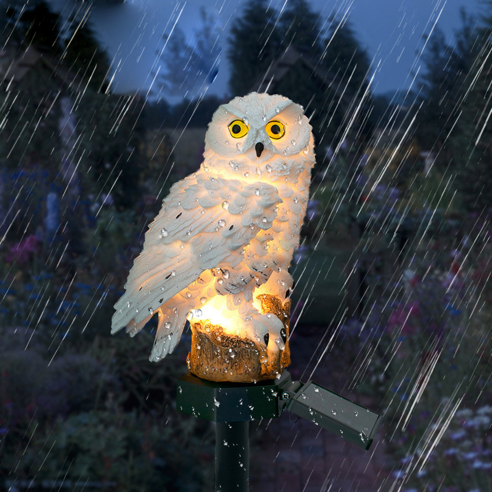 Solar Owl Statue Garden Light  - Outdoor Lighting Effects review and price