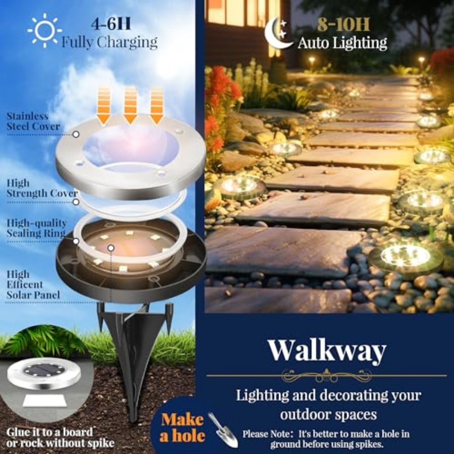 Solar Ground Lights Solar Ligh - Outdoor Lighting For Patio review and price