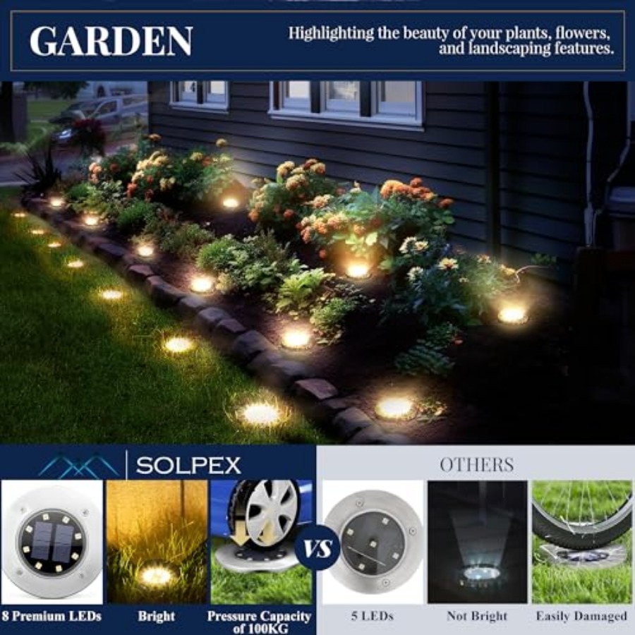 Solar Ground Lights Solar Ligh - Outdoor Lighting For Patio review and price