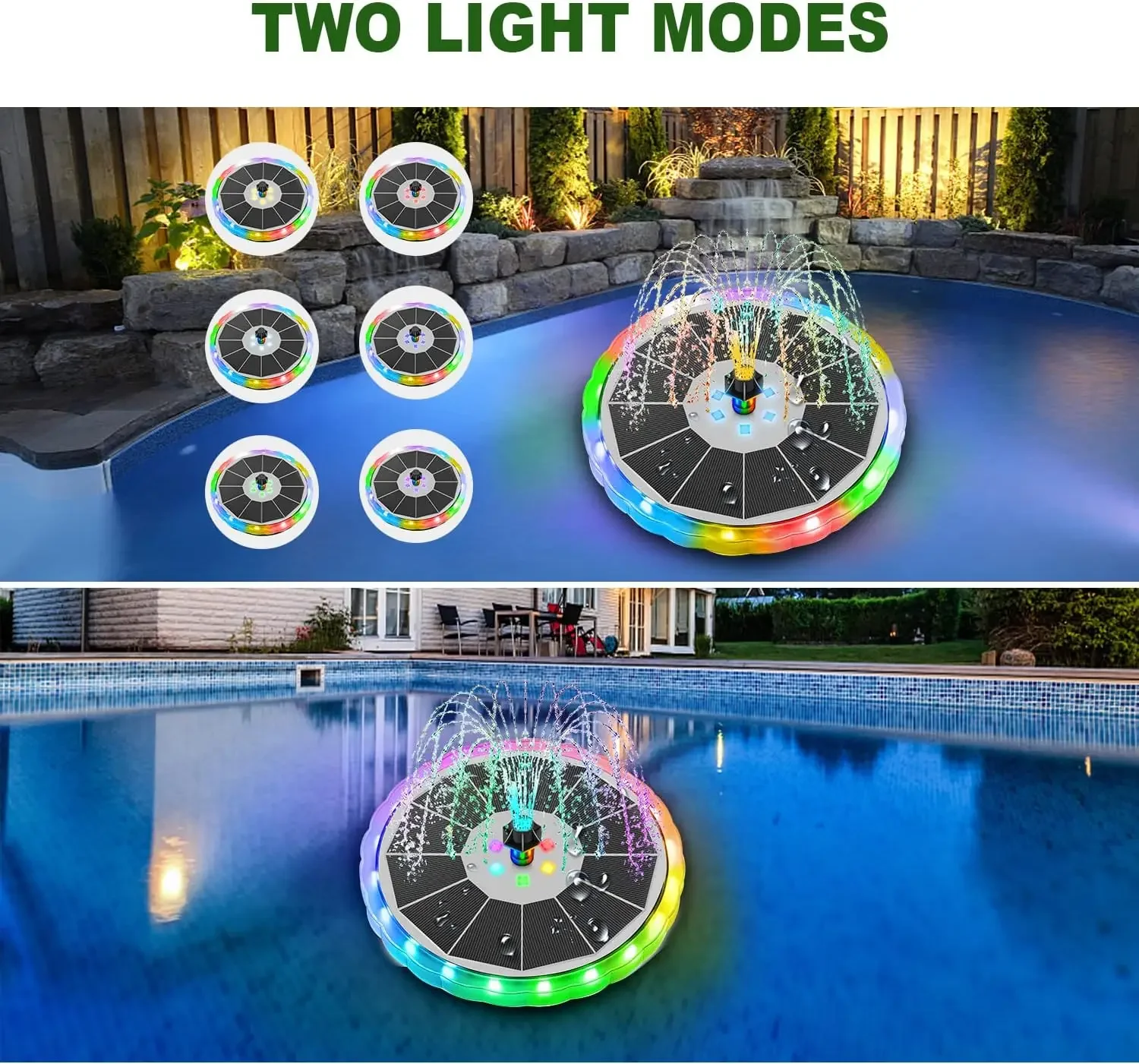 Solar Fountain with LED Lights - Outdoor Lighting Solar Panel review and price